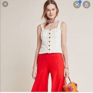 Denim tank top button front